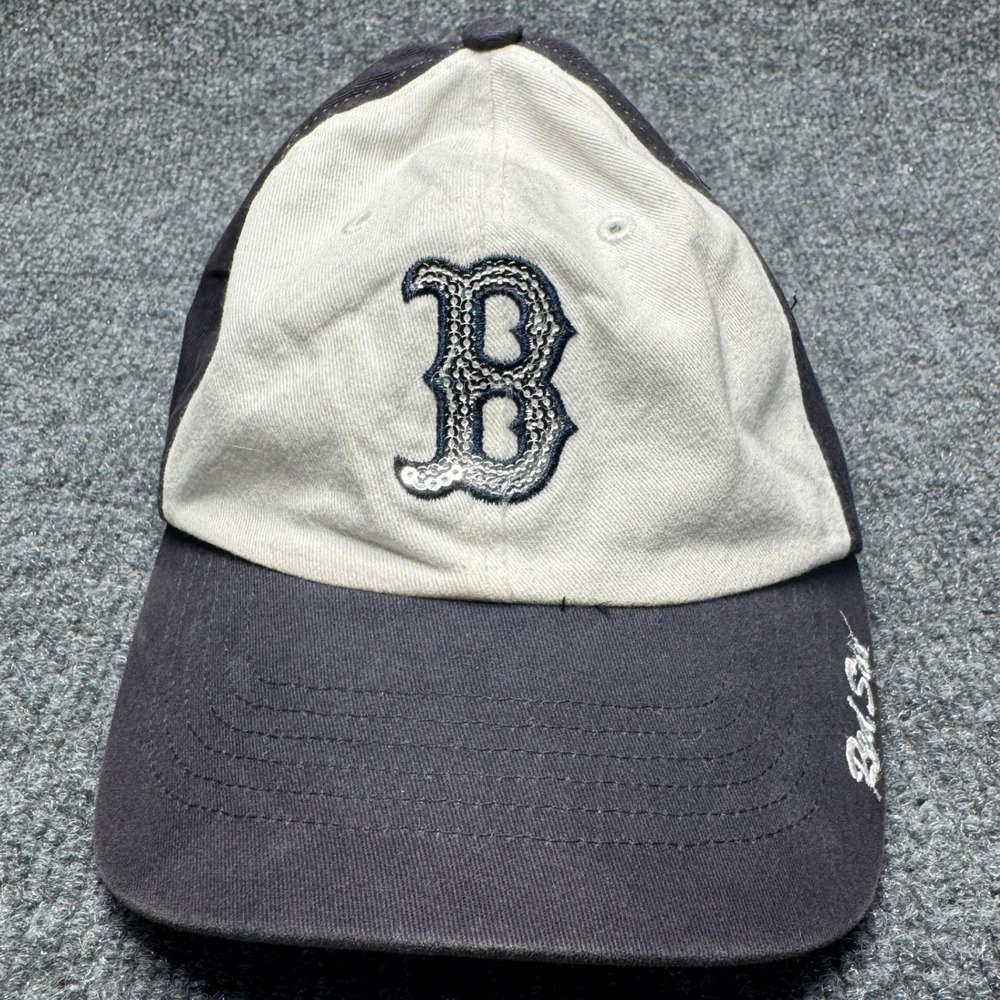 Boston Red Sox Fan Favorite Baseball Hat Womens OS Navy White‎ Sequin Logo